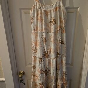 #37 Miss Me Cream and Brown Maxi Dress